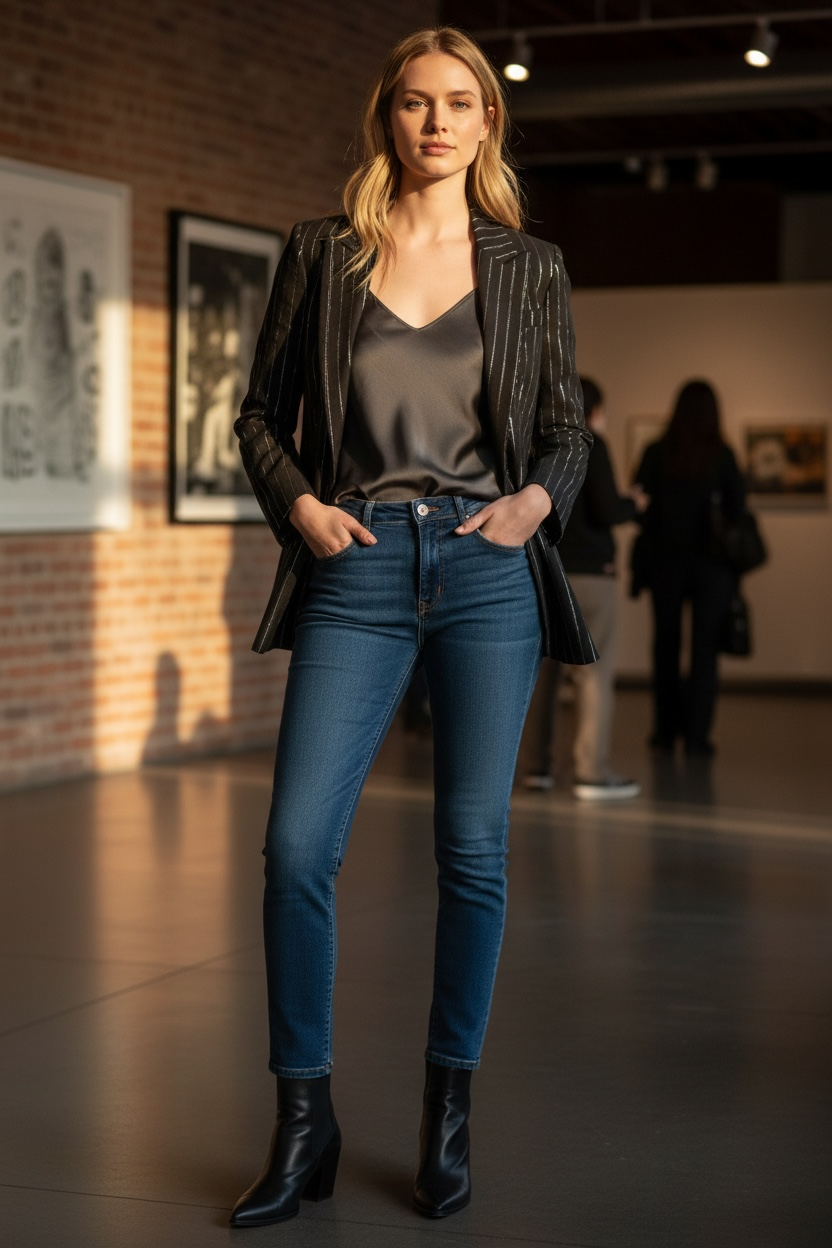 ✨ YSL Saint Laurent Black Pinstripe Blazer ✨