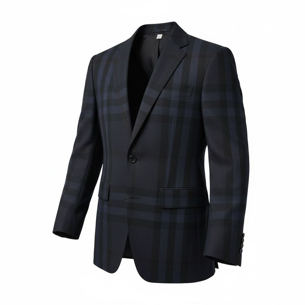 Burberry Navy Black Plaid Tailored Blazer 👔✨
Classic Check Wool Blend Suit Jacket 🔥 Premium British Luxury Fit