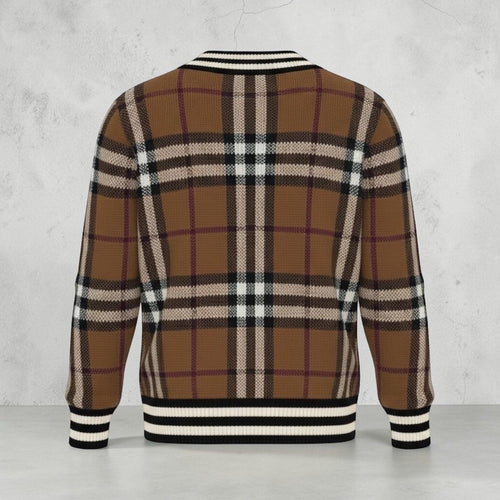 Burberry Signature Nova Check Sweater 🧶🟫 V-Neck Classic Plaid Knit Jumper 👔💼