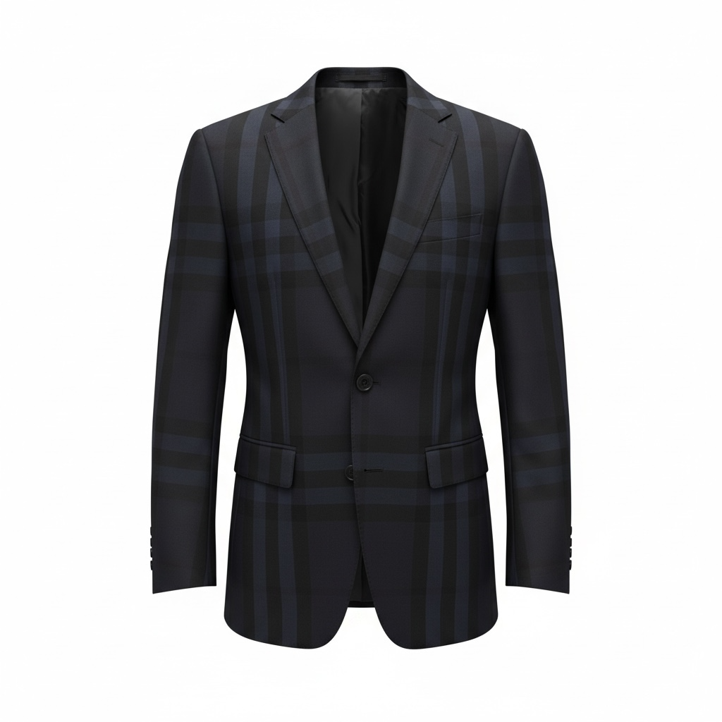 Burberry Navy Black Plaid Tailored Blazer 👔✨
Classic Check Wool Blend Suit Jacket 🔥 Premium British Luxury Fit