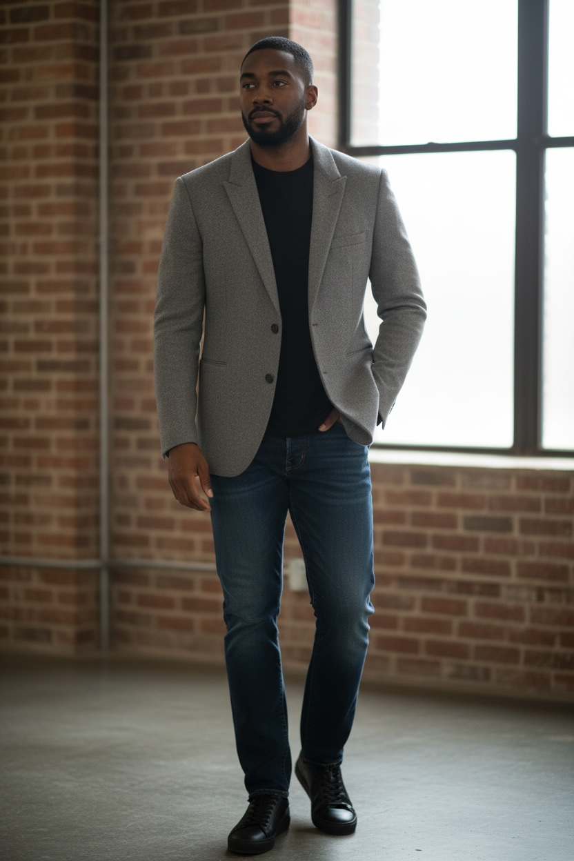 🔥 YSL Corduroy Slim Fit Blazer – Grey