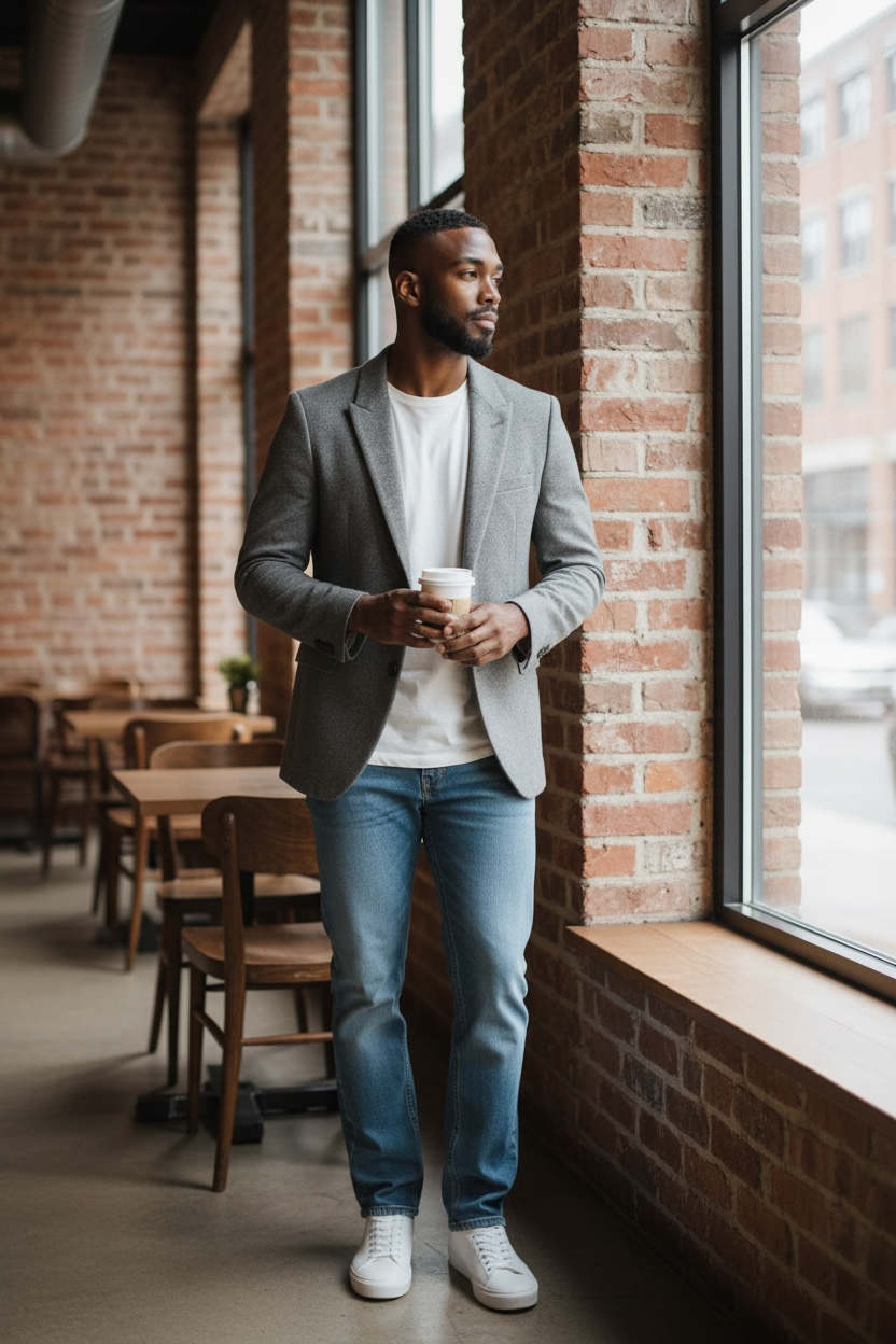 🔥 YSL Corduroy Slim Fit Blazer – Grey