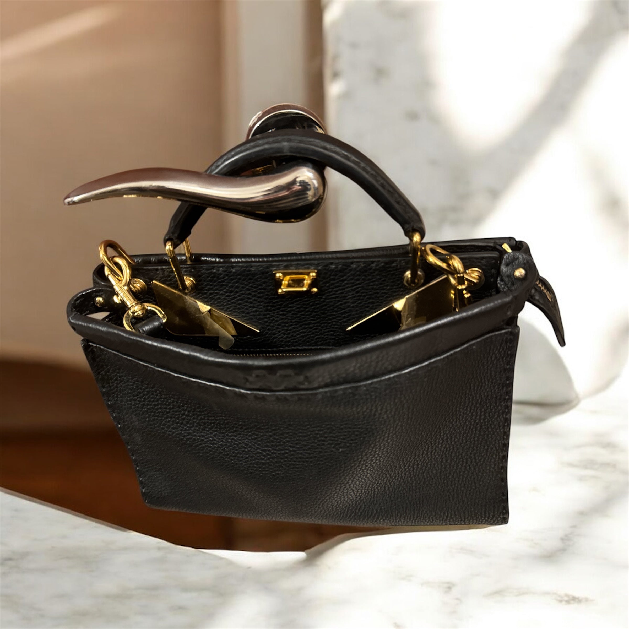 Fendi Peekoboo Mini Leather Black