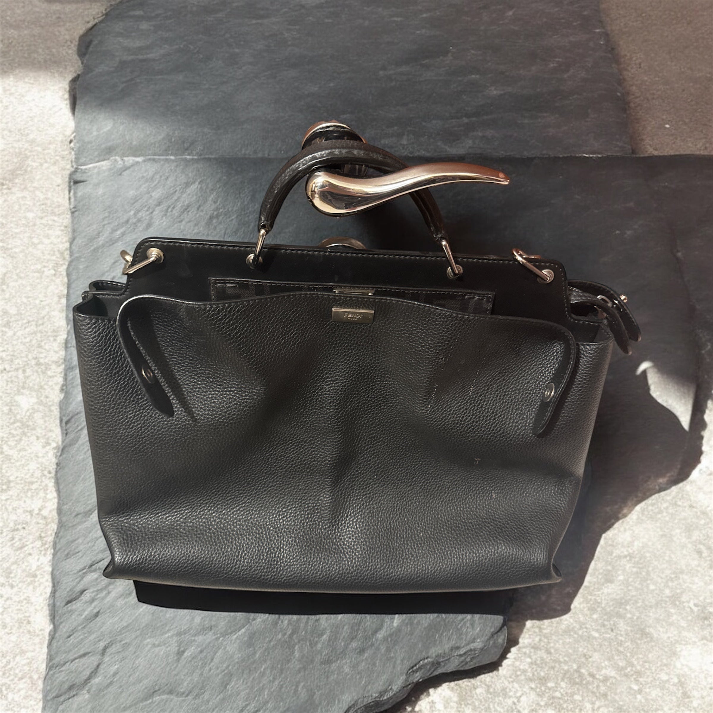 🌟 Peekaboo | Medium Bag in Dark Leather | Luxury Style 💼